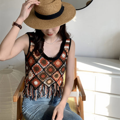 Crocheted Tassel Knitted Camisole
