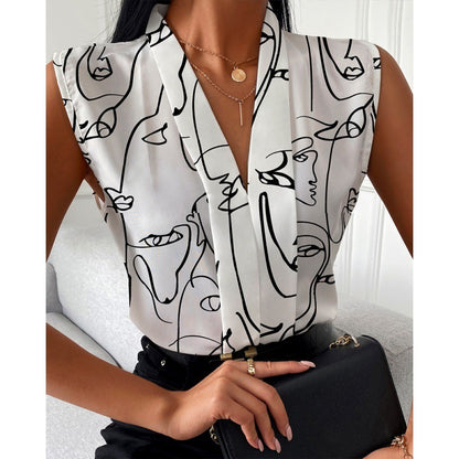 Printed Sleeveless Top