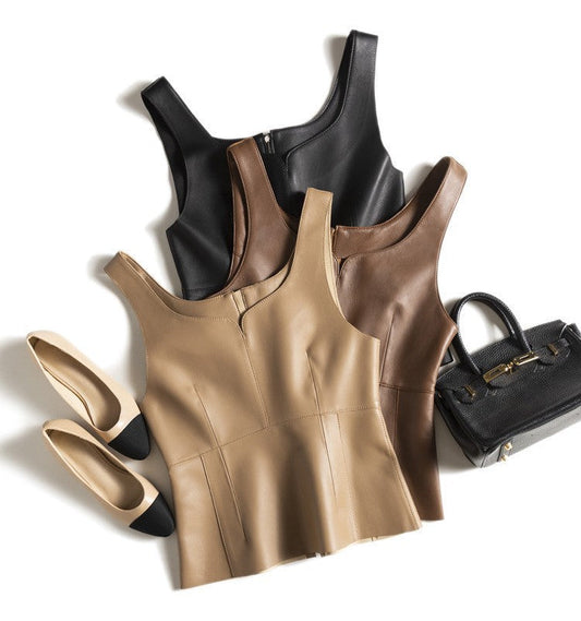 Genuine Leather Small Sling Vest Coat BEUPFORLIFE.com