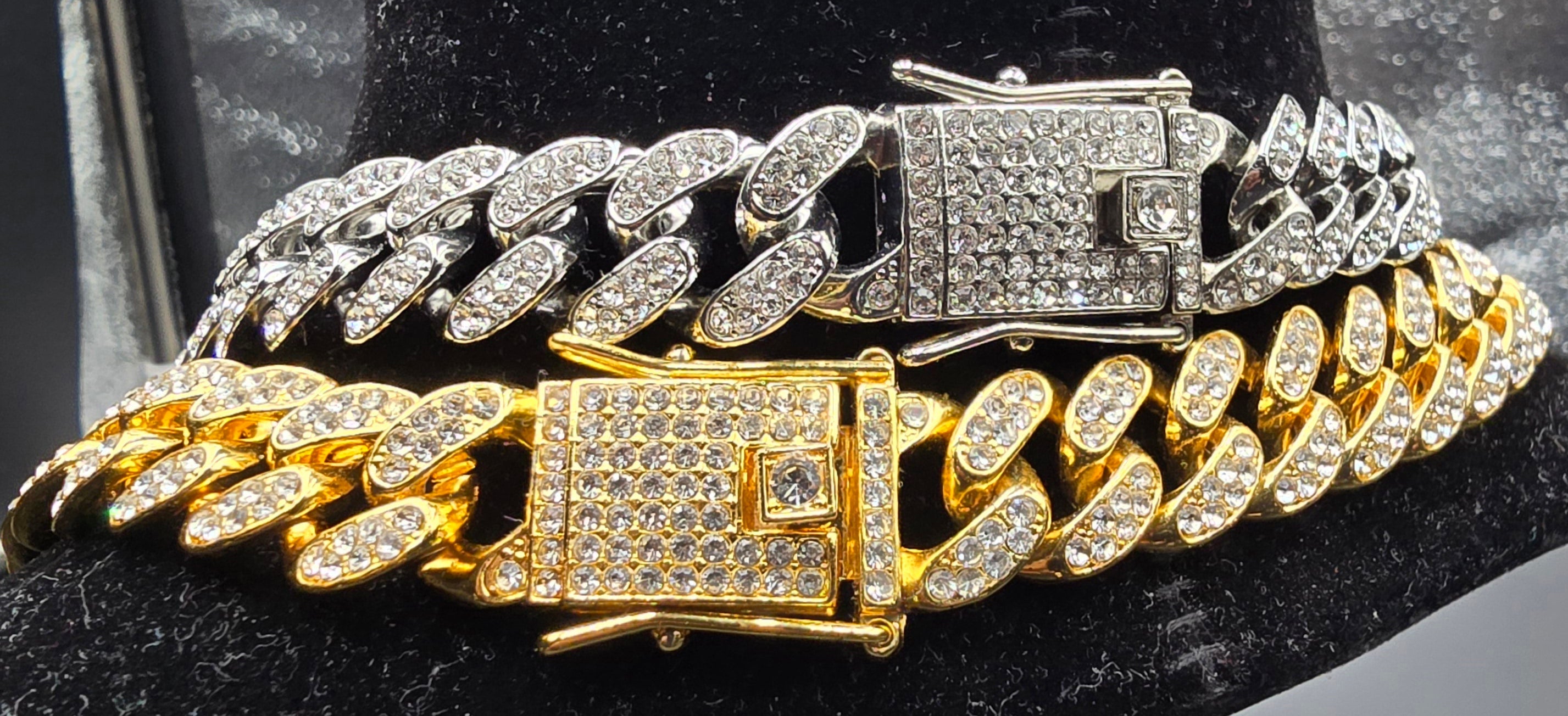 Plug pendant w/ iced out chain Crystal Red Luxury Jewelry