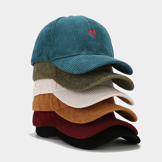 Love Embroidered Corduroy Baseball Cap BEUPFORLIFE.com