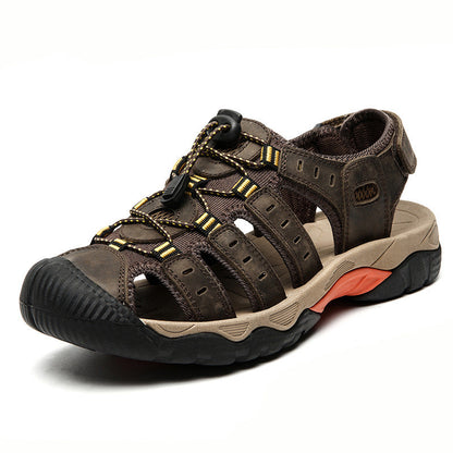 First Layer Cowhide Closed Toe Outdoor Sandals BEUPFORLIFE.com