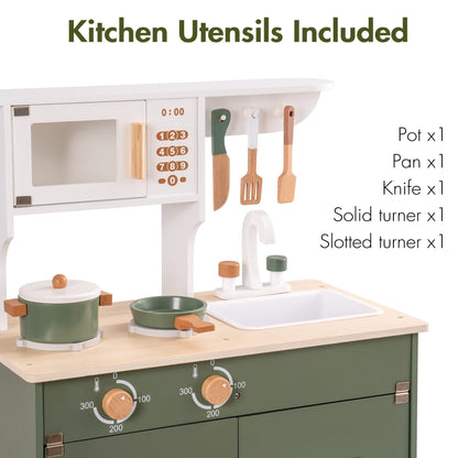 Green Wooden Kitchen Toy Set BEUPFORLIFE.com