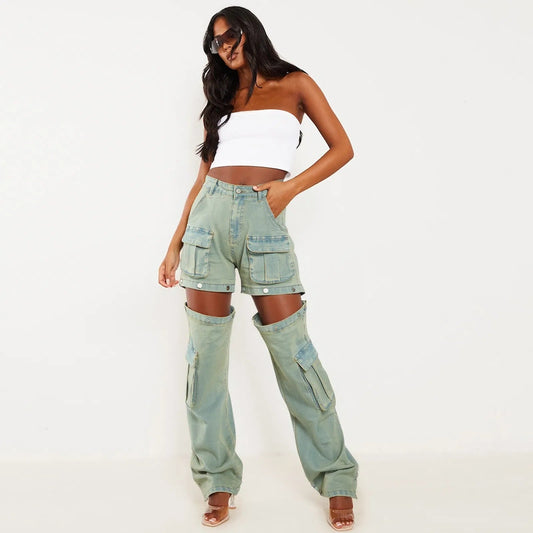 Women's High-Waist Cargo Convertible Pants BEUPFORLIFE.com