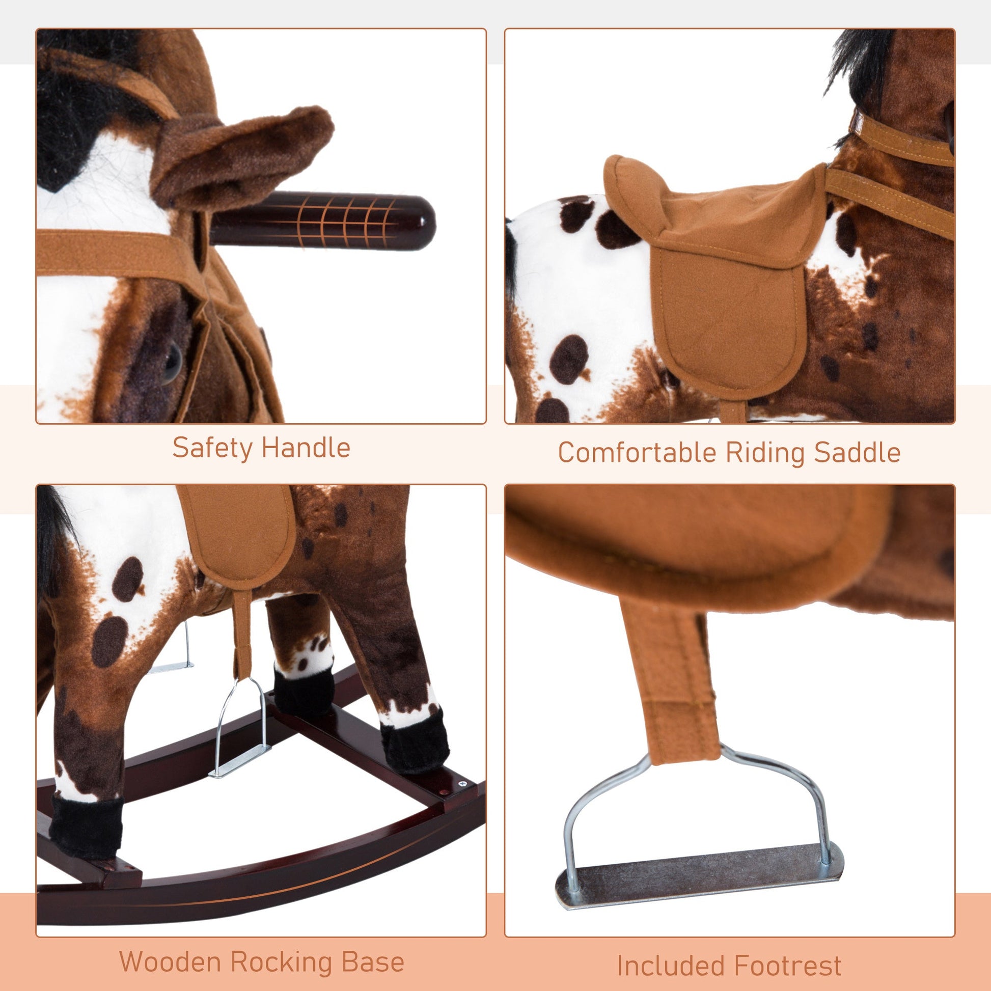 Rocking Horse Kids Plush Ride-On BEUPFORLIFE.com