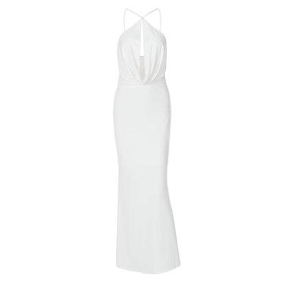 Backless Hollow-out Halter Sling Dress BEUPFORLIFE.com