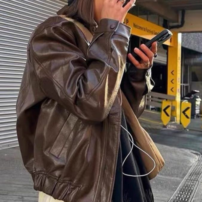 Vintage Brown Leather Motorcycle Jacket - BEUPFORLIFE.com