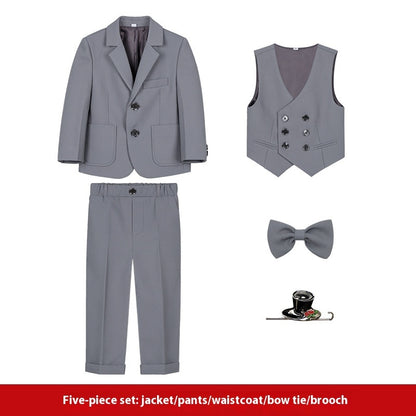 Boy's Suit Dress British Solid Color