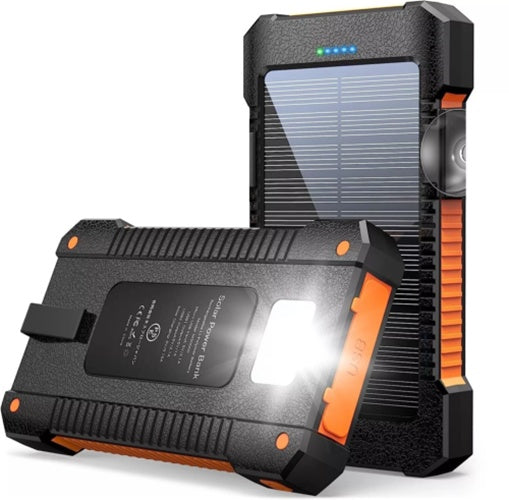 2USB Portable Super Solar Power Bank Charger w/ LED Flashlight 30000mAh Be Up For Life