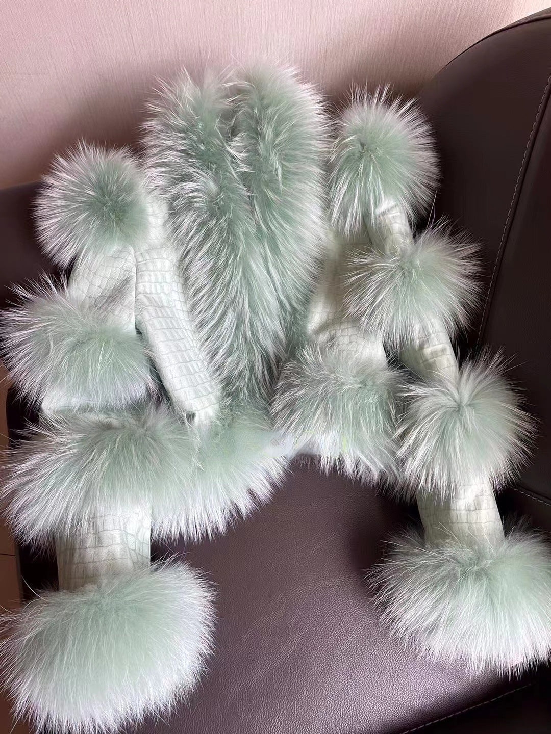 Elegant Bright Leather Fox Fur Coat Be Up For Life