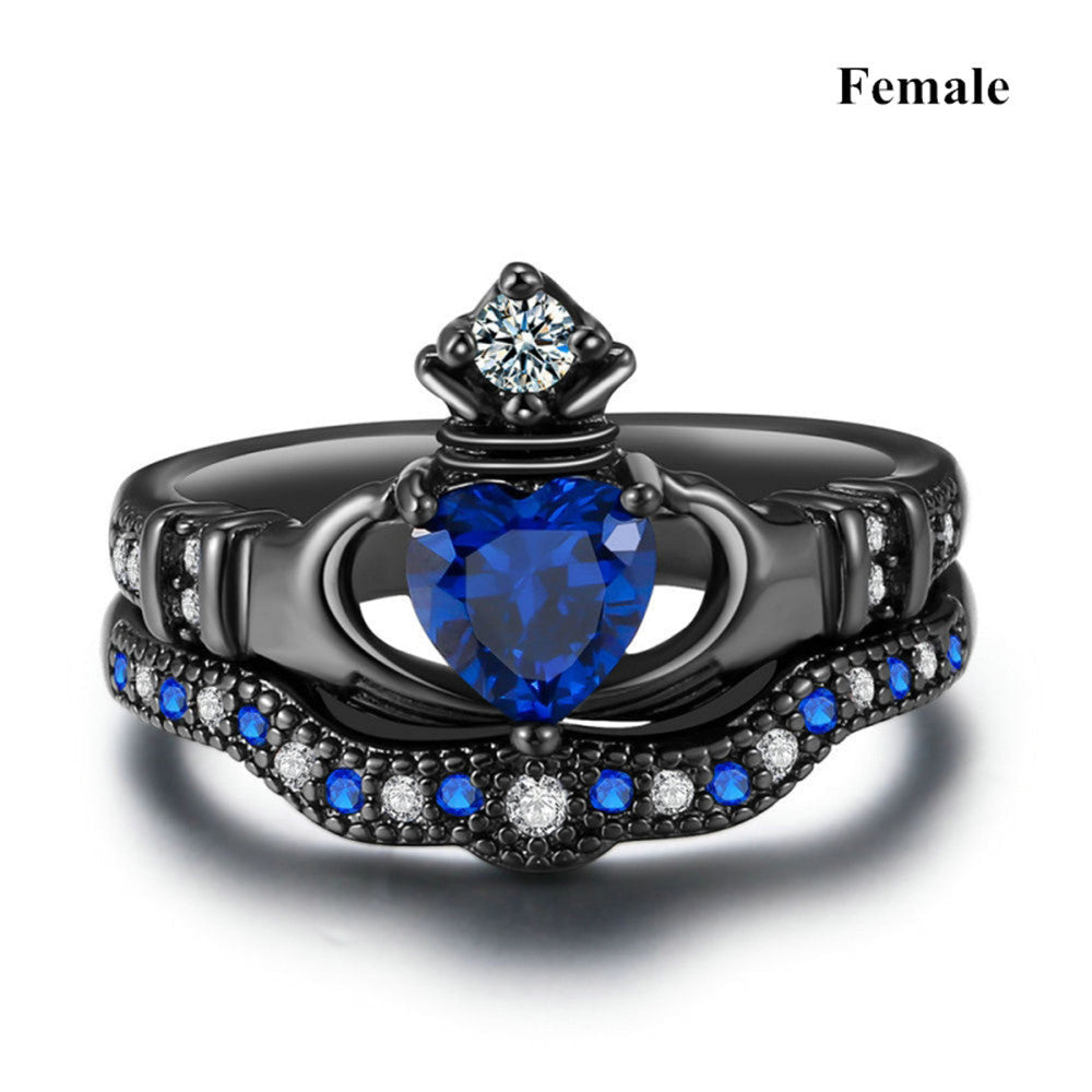 Crown love sapphire ring BEUPFORLIFE.com