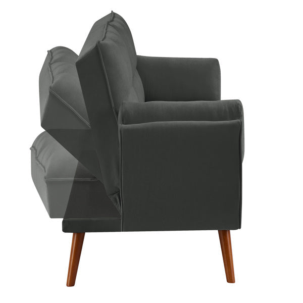 Linen Sofa w/ Adjustable Backrest And Easy Assembly Lounge Chair - Dark Gray BEUPFORLIFE.com