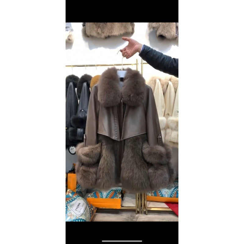 Genuine Leather Fur Coat Sheep Fur Fur Coat Be Up For Life