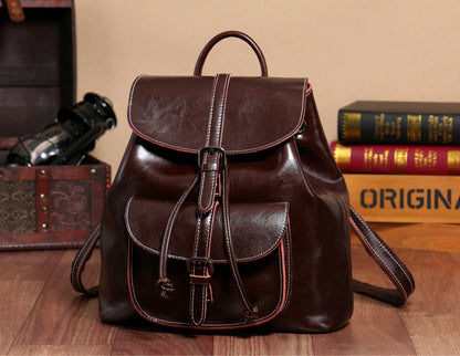 Cowhide Pocket Pull-belt Backpack BEUPFORLIFE.com