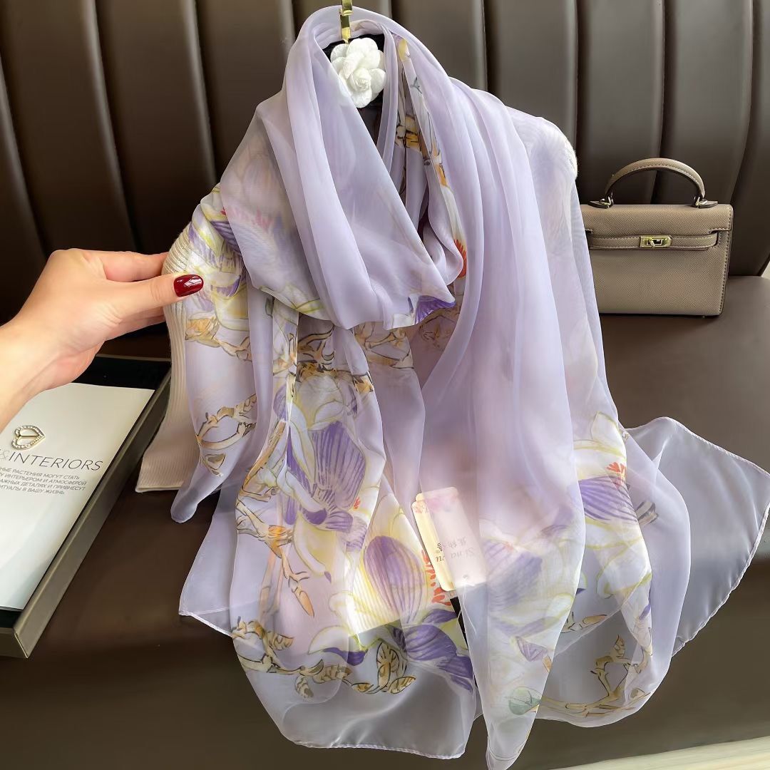Elegant Silk Design Scarf BEUPFORLIFE.com
