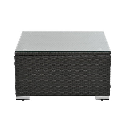 7 Set Wicker Furniture With Tempered Glass Coffee Table BEUPFORLIFE.com