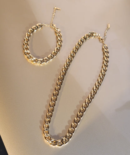 Cuban necklace, bracelet set|/