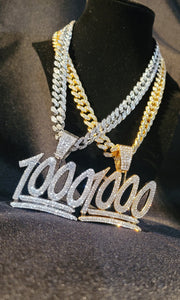 1000 Pendant w/ Iced out chain