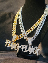 Load image into Gallery viewer, Plug pendant w/ iced out chain