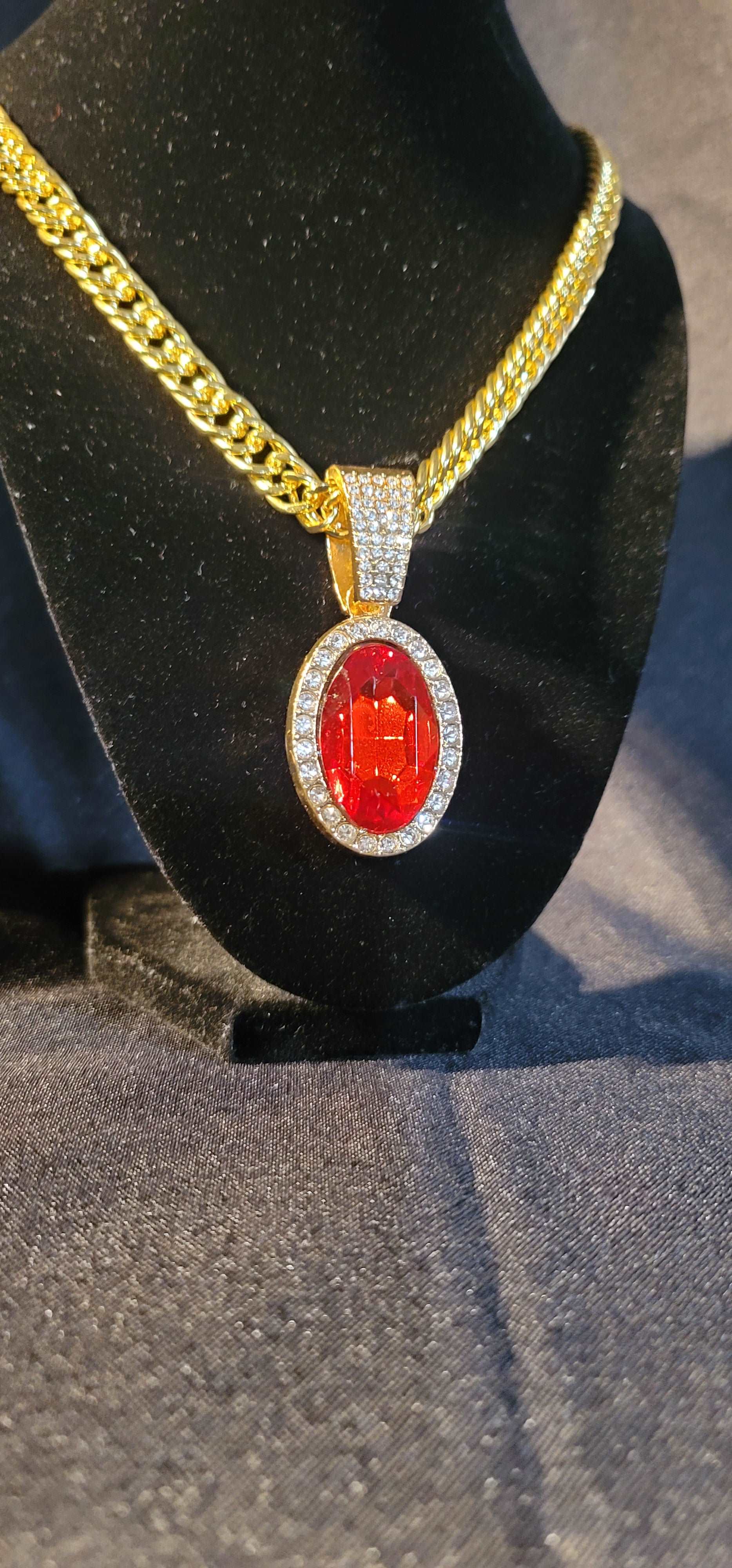 Crystal Red Pendant w/ Chain