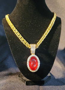 Crystal Red Pendant w/ Chain