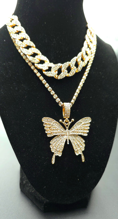 Cuban Link w/ Butterfly, Tennis Link Combo BEUPFORLIFE.com