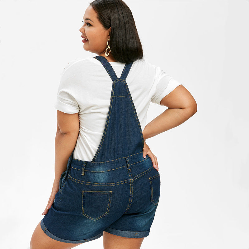 Oversized stretch denim strap overalls Be Up For Life
