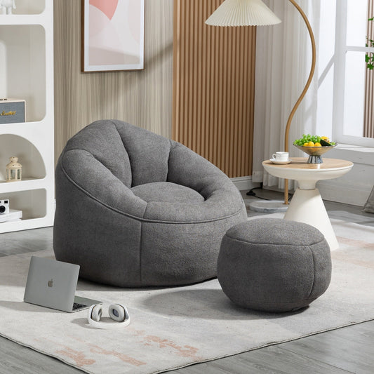 Bean Bag Sofa Chair with Padded Footrest BEUPFORLIFE.com
