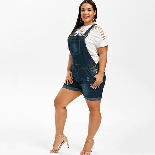 Oversized stretch denim strap overalls Be Up For Life