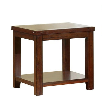 1pc Dark Cherry End Table, Natural Wood Grain Design BEUPFORLIFE.com