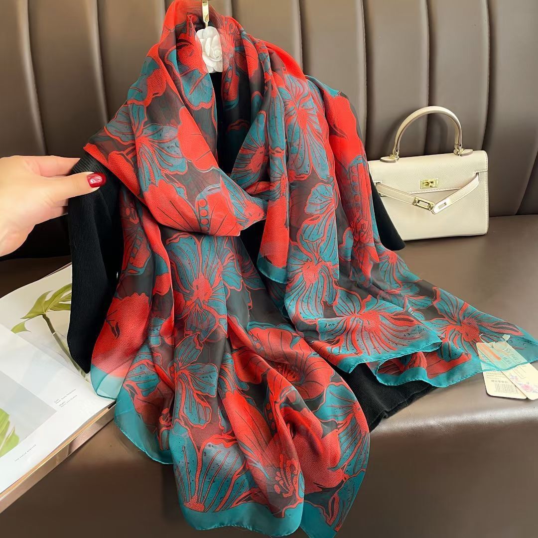 Elegant Silk Design Scarf BEUPFORLIFE.com