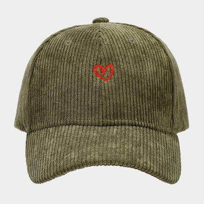 Love Embroidered Corduroy Baseball Cap BEUPFORLIFE.com