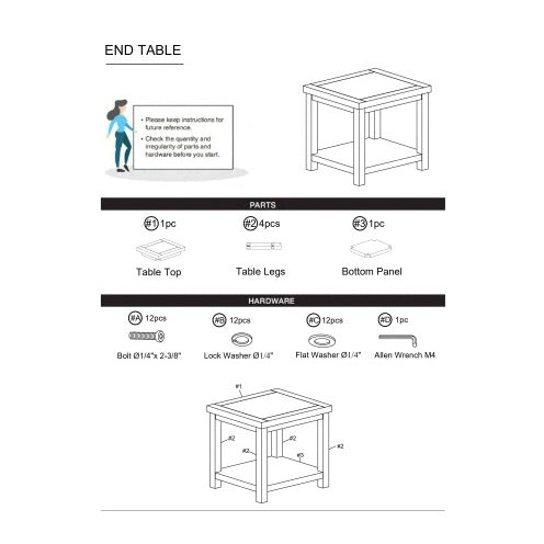 1pc Dark Cherry End Table, Natural Wood Grain Design BEUPFORLIFE.com
