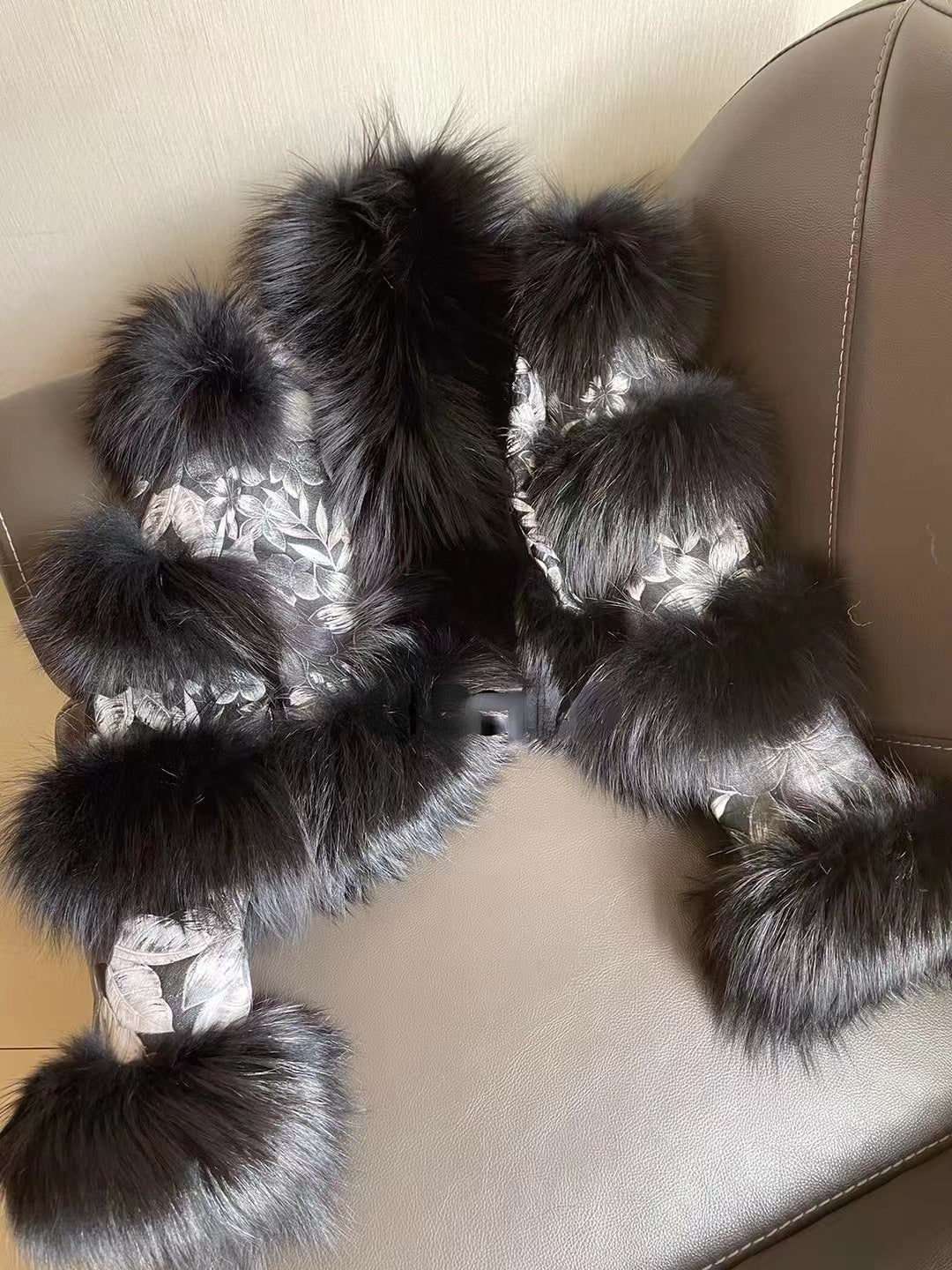 Elegant Bright Leather Fox Fur Coat Be Up For Life