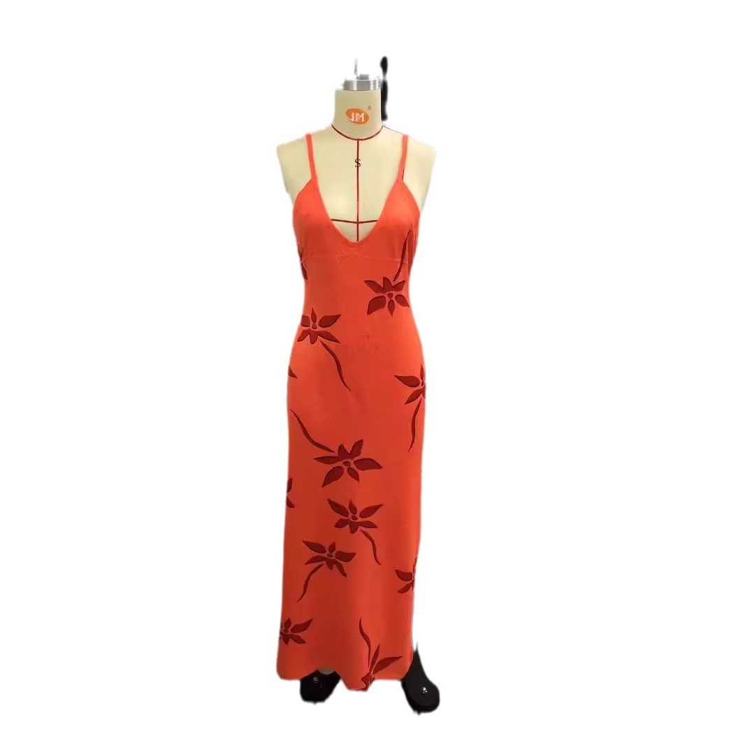 Slim Fit Low-cut Slimming Sling Long Dress Be Up For Life