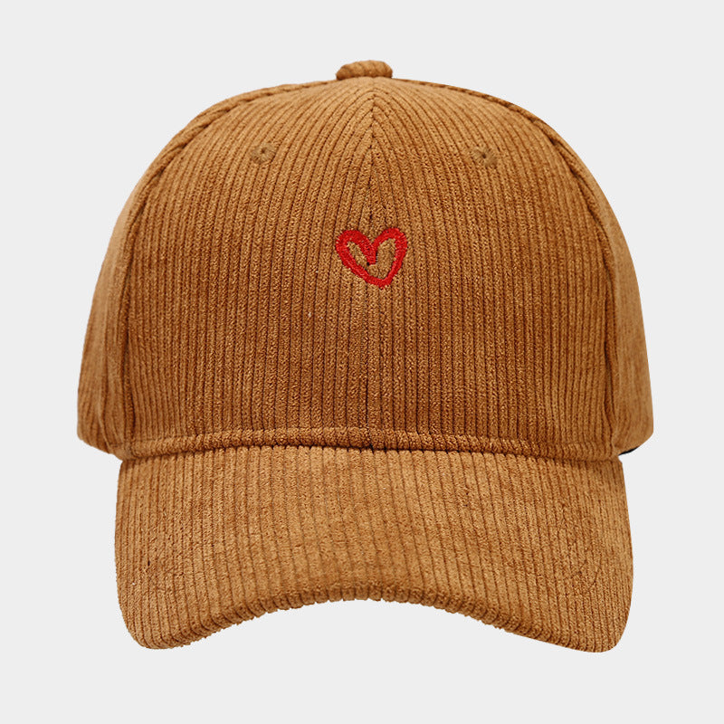 Love Embroidered Corduroy Baseball Cap BEUPFORLIFE.com