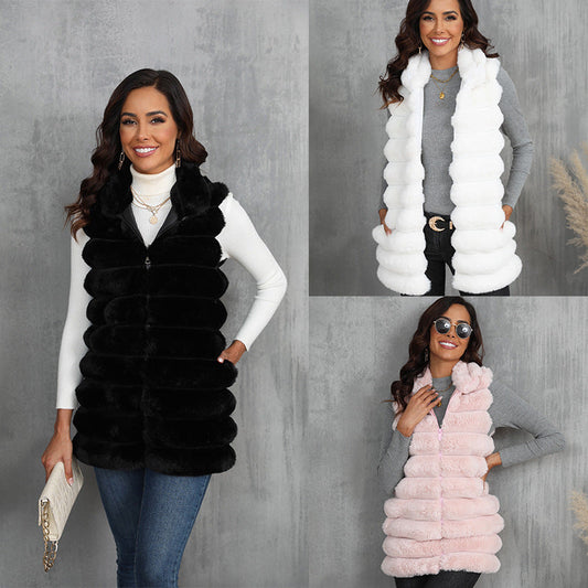 Mid-length Autumn & Winter New Faux Fur Vest BEUPFORLIFE.com