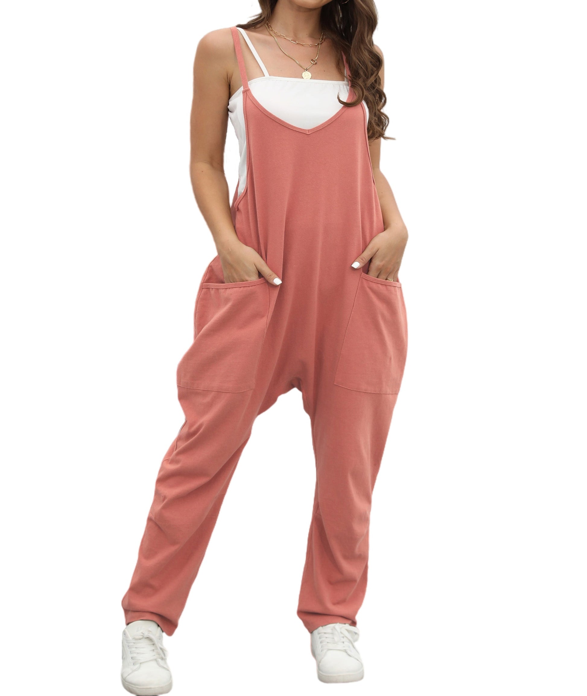 Sleeveless Backless Loose Solid Color Jumpsuit BEUPFORLIFE.com