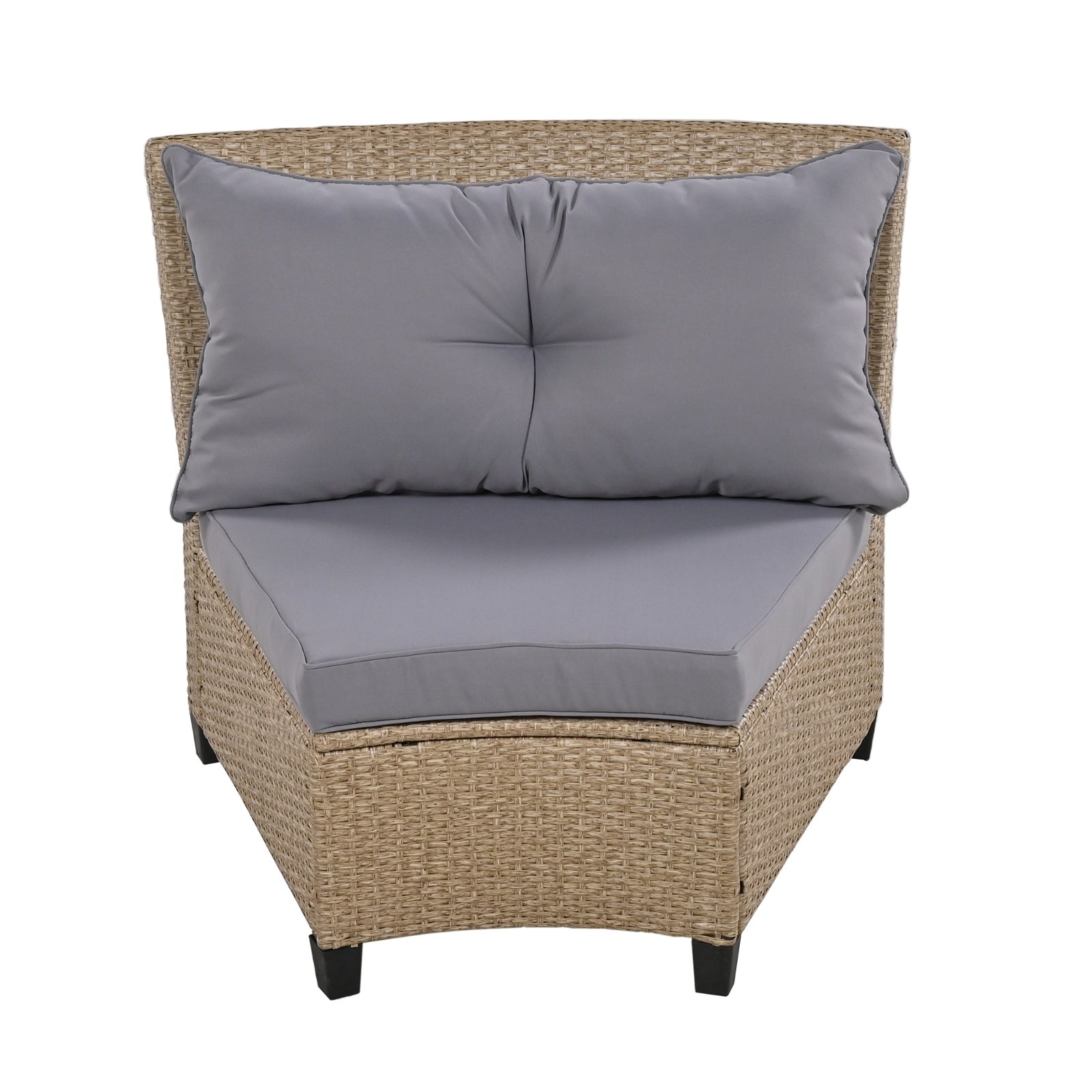 U Style 6-Person Fan-Shaped Rattan Set With Cushions   Table Be Up For Life