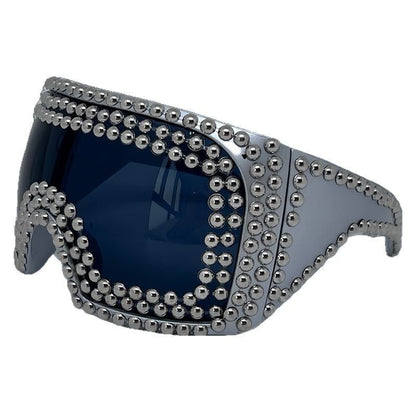 Punk Funk Super Large Rim Square Rivet Sunglasses BEUPFORLIFE.com