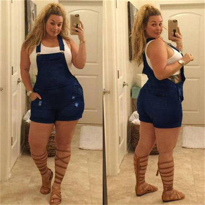 Oversized stretch denim strap overalls Be Up For Life