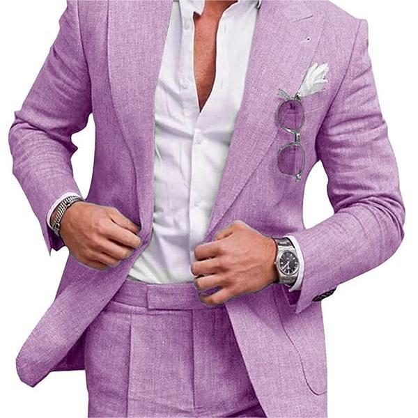 Men's Two Piece Linen Suit - BEUPFORLIFE.com