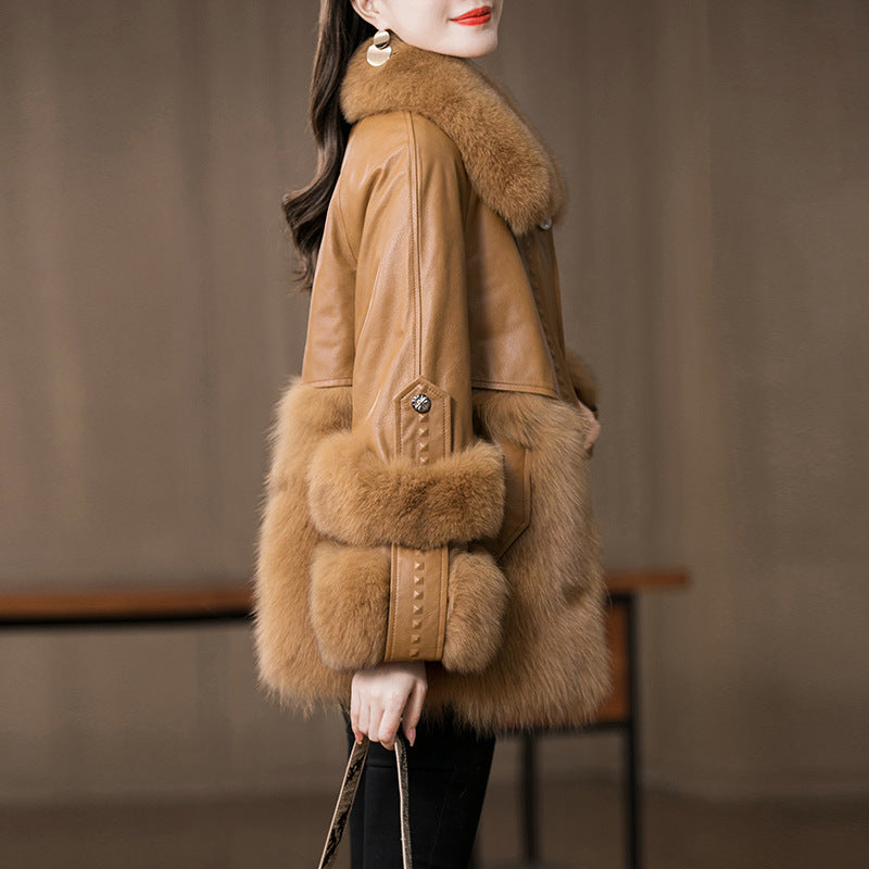 Genuine Leather Fur Coat Sheep Fur Fur Coat Be Up For Life