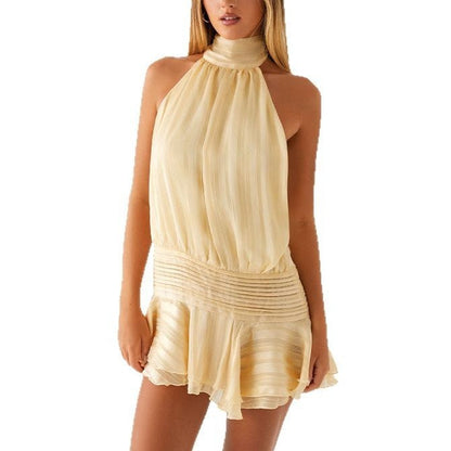 Women's Halter Pleated Dress BEUPFORLIFE.com