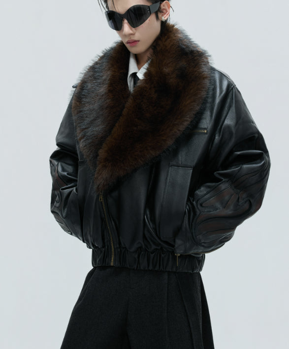 Heavy Detachable Fur Collar Cotton Padded Coat Be Up For Life