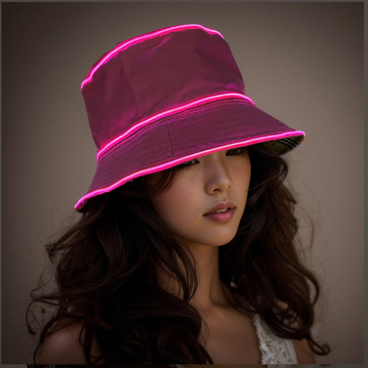 LED Luminous Unisex Solid Color Flat Top Sun Hat BEUPFORLIFE.com
