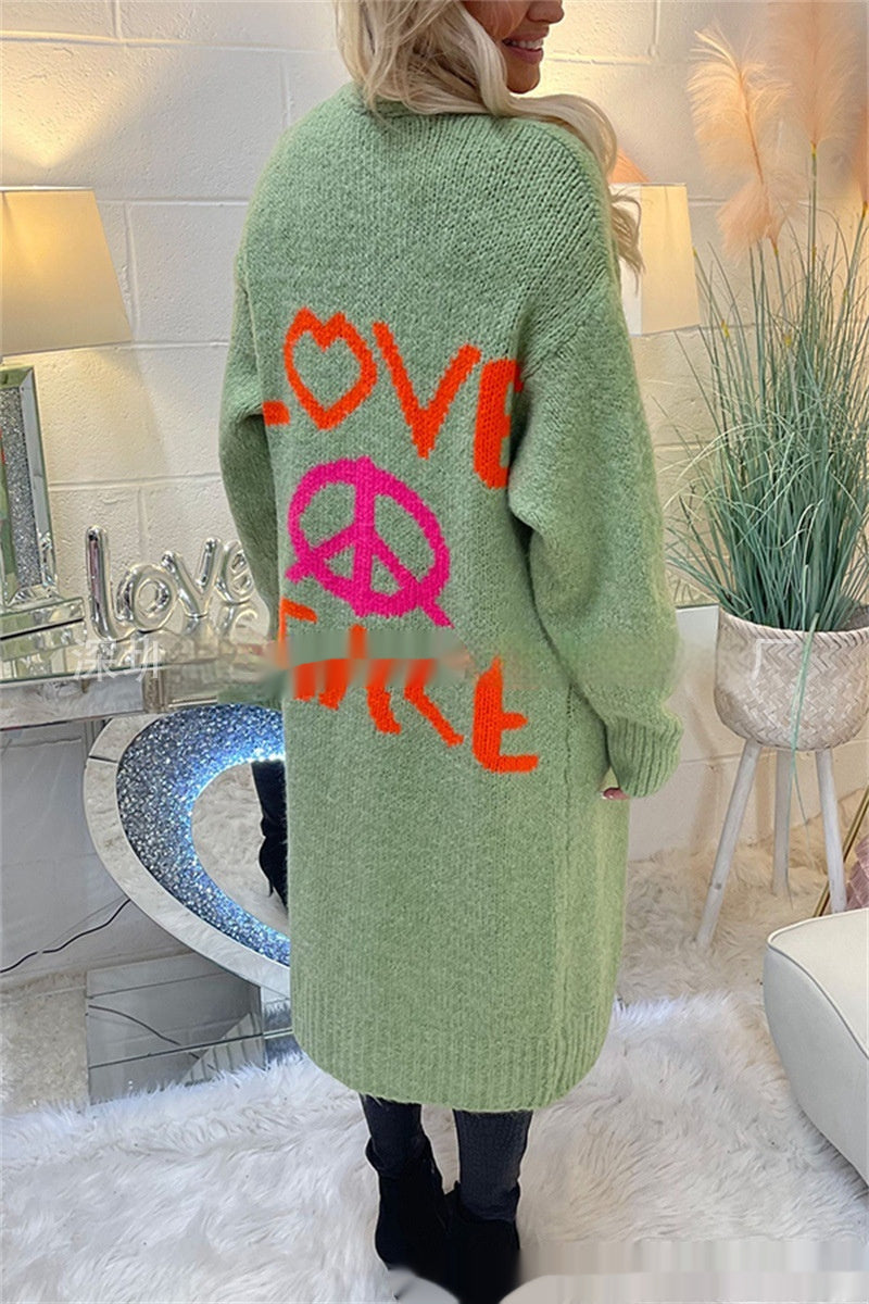 Jacquard Love, Peace Coat Be Up For Life