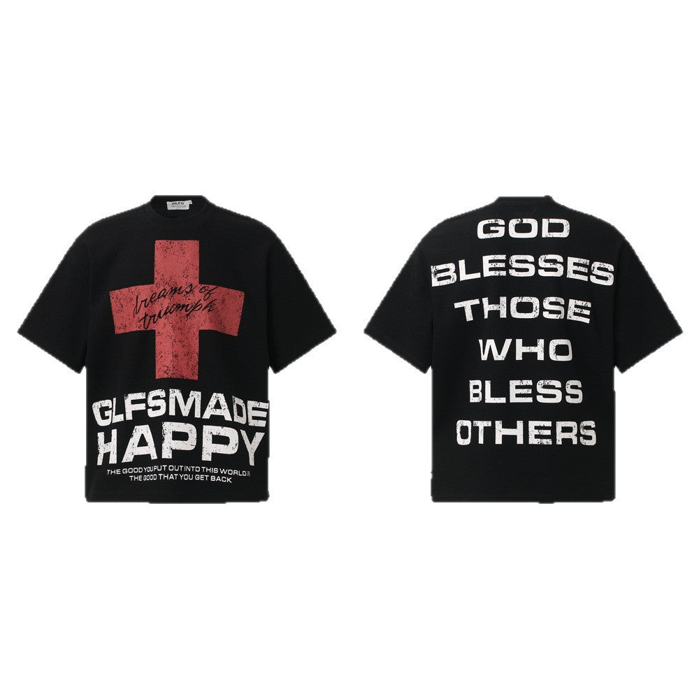 Vintage Cross Motivational Short-sleeve Shirt