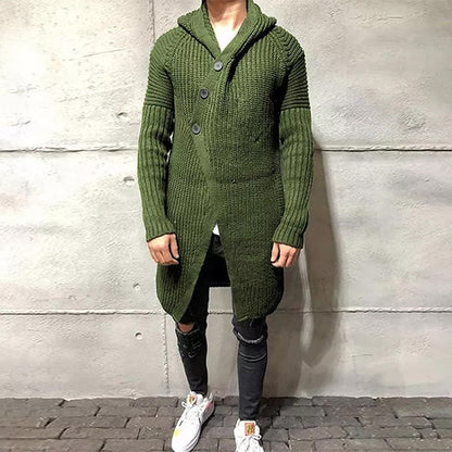 Long Knitted Hooded Sweater BEUPFORLIFE.com