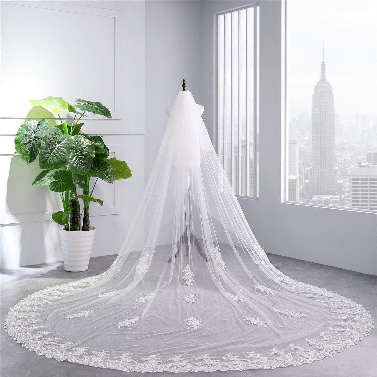 Bridal Veil Extra Wide Soft Mesh Lace With Hair Comb Be Up For Life